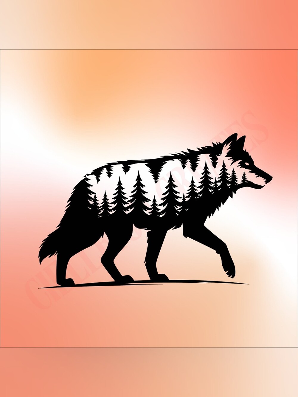 *2 for $20* Wolf Trees Forest Vinyl decal Sticker Handcrafted